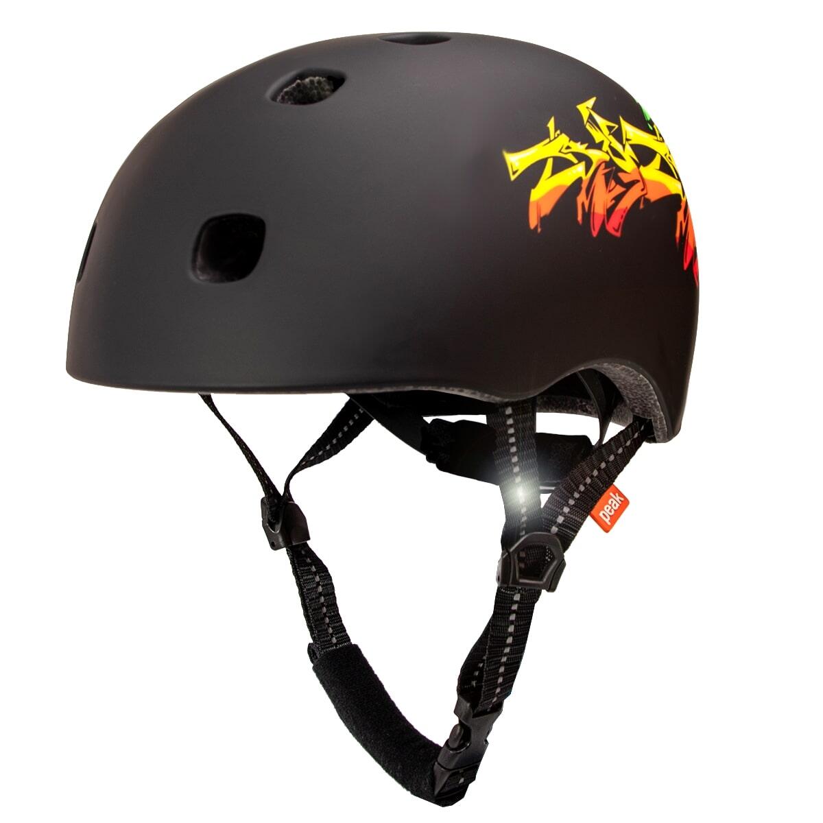 Skater Bicycle Helmet for Teens and Adults Black Grafitti S/M EN1078