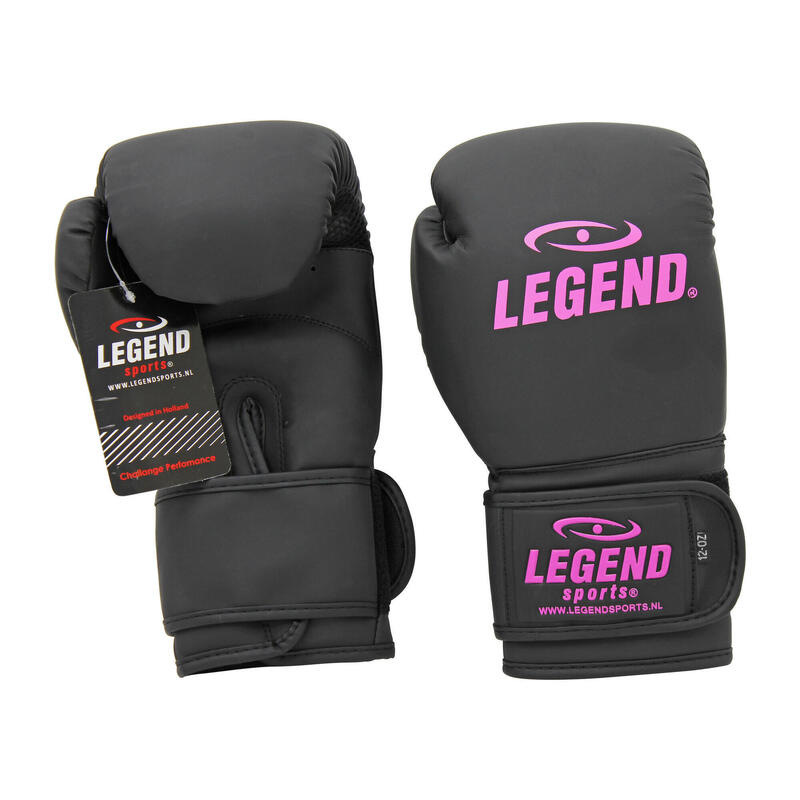 Gants de boxe LegendClima Femme Noir mat-Rose PU