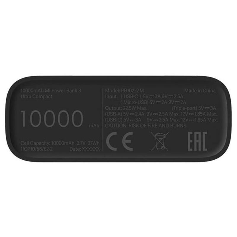 Cargador portátil 10000mAh Mi Power Bank 3 Ultra Compact Negro