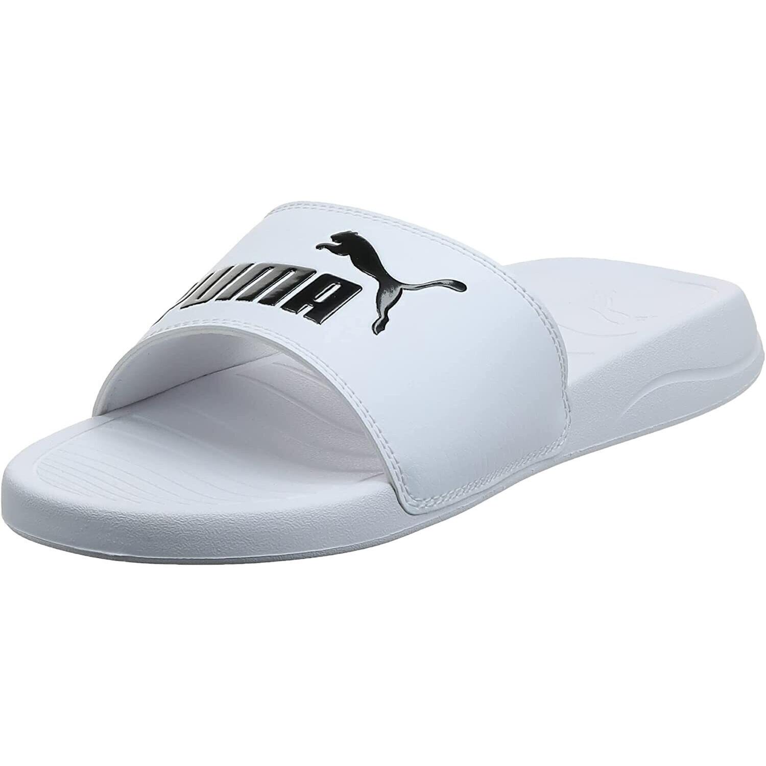 PUMA Unisex Adult Popcat 20 Sliders (White/Black)