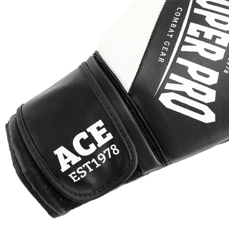 Gants de boxe Super Pro Combat Gear ACE - Noir/Blanc