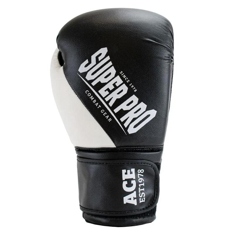 Gants de boxe Super Pro Combat Gear ACE - Noir/Blanc