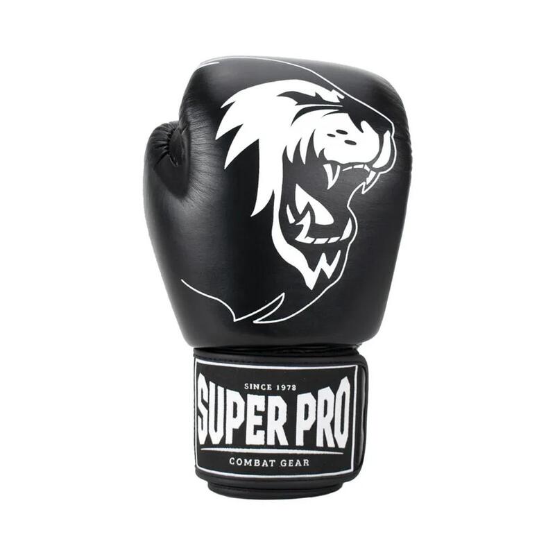 Super Pro Gant de boxe « Warrior », 12 oz, Noir-blanc