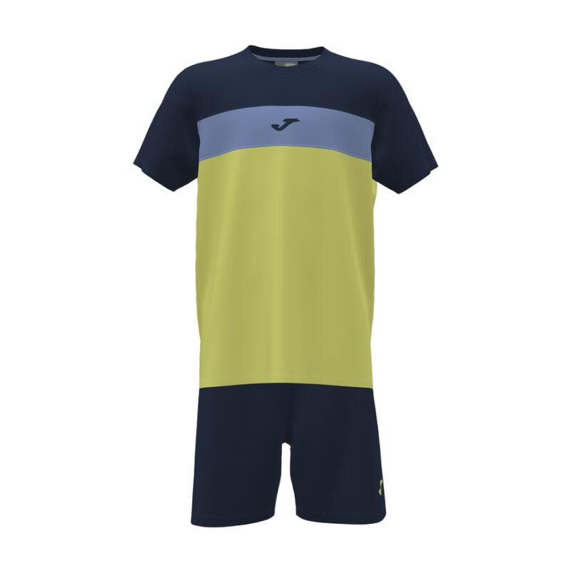 Conjunto camiseta + pantalón corto para niño Zone Set azul marino amarillo