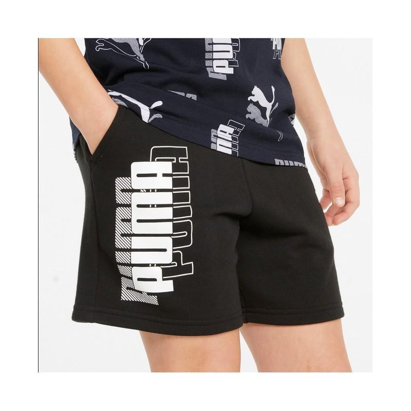 Pantalón corto deportivo negro con logotipo Power para niños