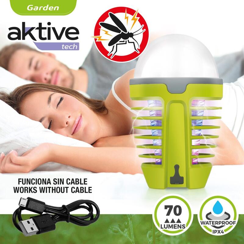 Lampe UV anti-moustiques avec lumière nocturne LED Aktive
