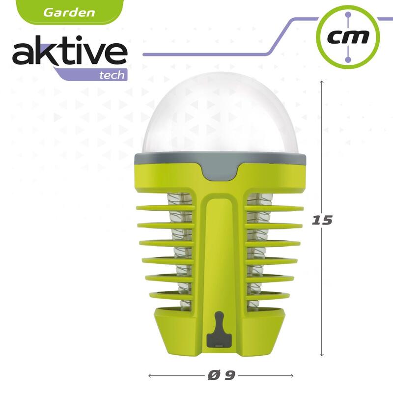 Lámpara mata mosquitos UV c/luz LED nocturna Aktive