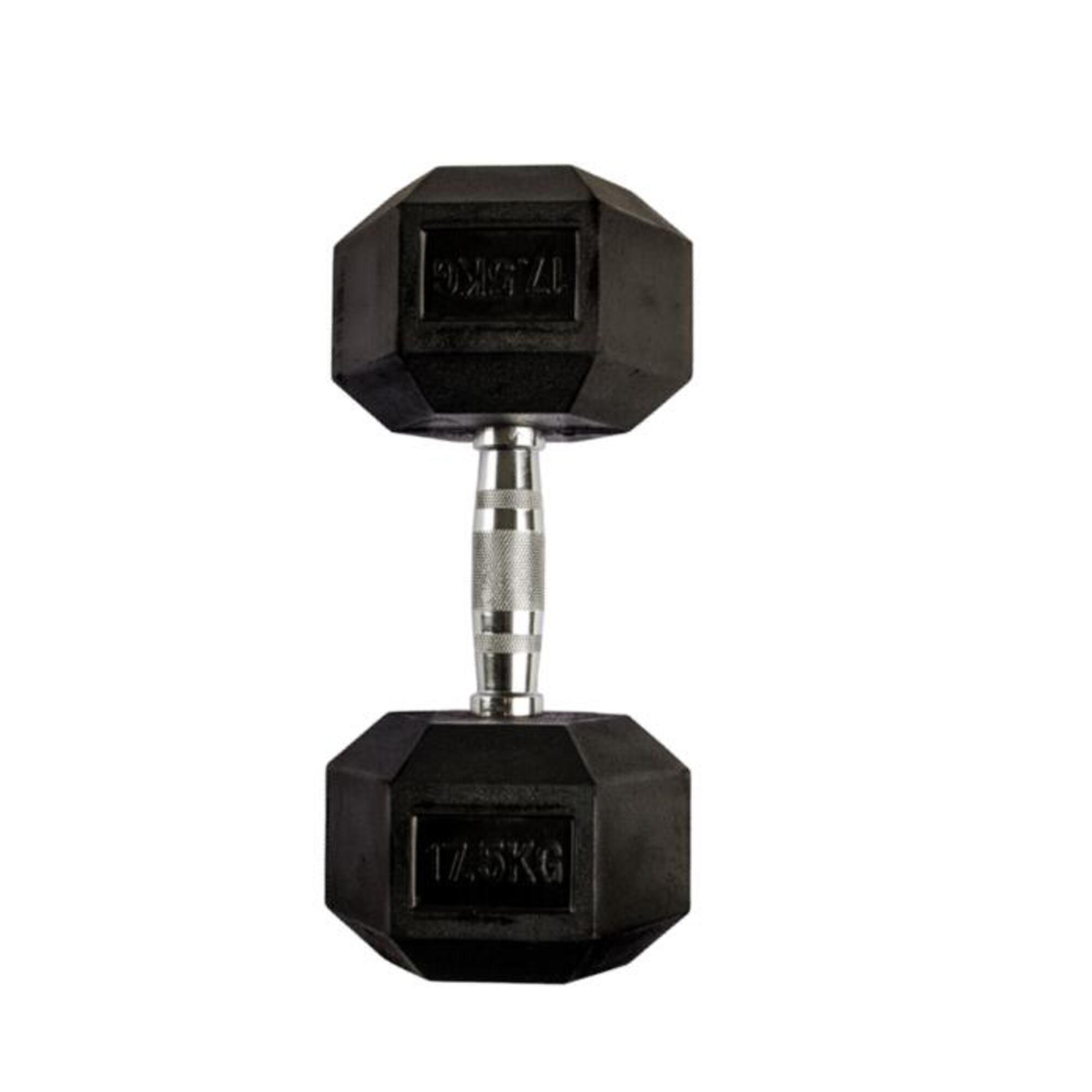 Halteres de Borracha HEXRU Peso: 17,5kg 2/5