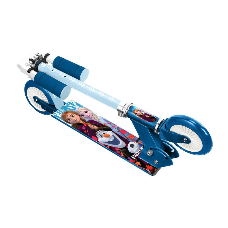 Disney Frozen II 2-wiel Kinderstep Opvouwbaar Voetrem Blauw