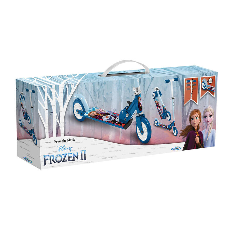 Disney Frozen II 2-wiel Kinderstep Opvouwbaar Voetrem Blauw