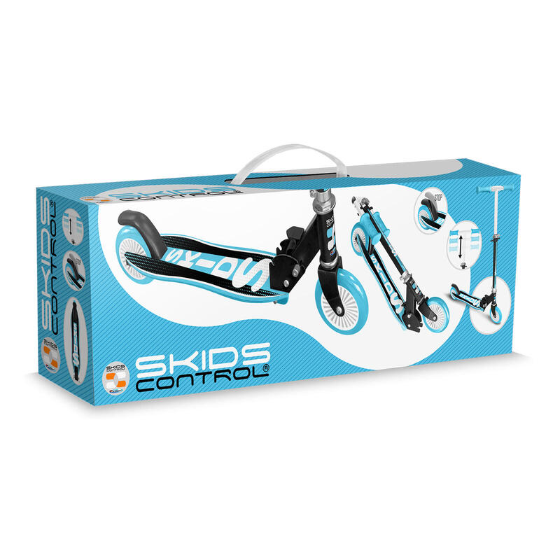 Skids Control 2-wiel Kinderstep Opvouwbaar Voetrem Blauw/Zwart