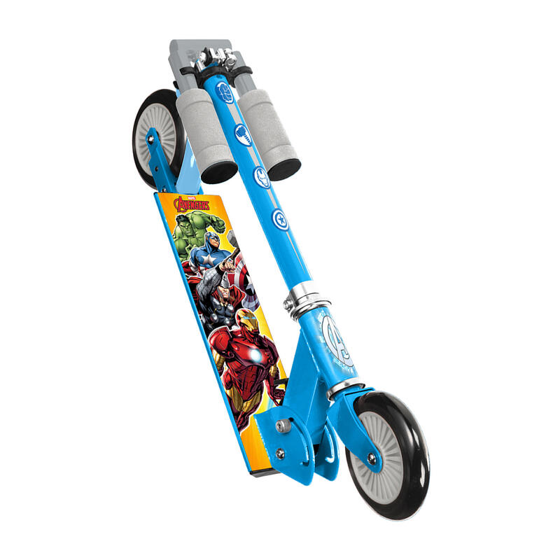 Marvel Scooter 2 roues Avengers pour enfants Frein à pied pliable Bleu