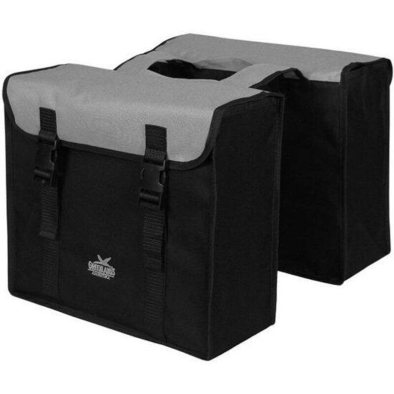 Dubbele Fietstas 34 Liter 37 X 33 X 14 Cm (2X) - Zwart / Zilver