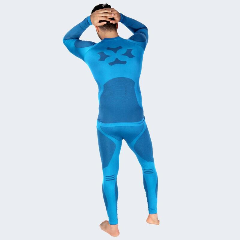 T-shirt fonctionnel | Sous-vêtements thermiques | Hommes | Seamless | Bleu