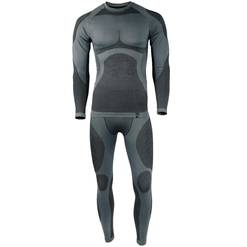 Ropa interior térmica, Hombre, Forro polar, 3 sets, Negro