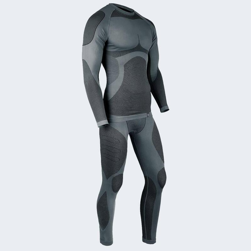 T-shirt fonctionnel | Sous-vêtements thermiques | Hommes | Seamless | Gris