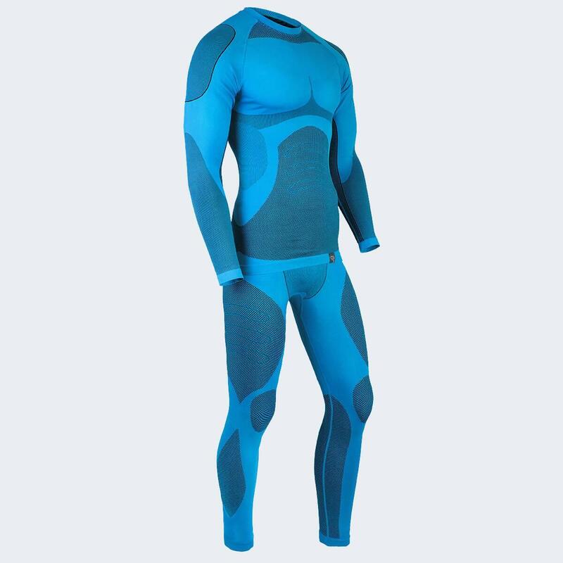 T-shirt fonctionnel | Sous-vêtements thermiques | Hommes | Seamless | Bleu