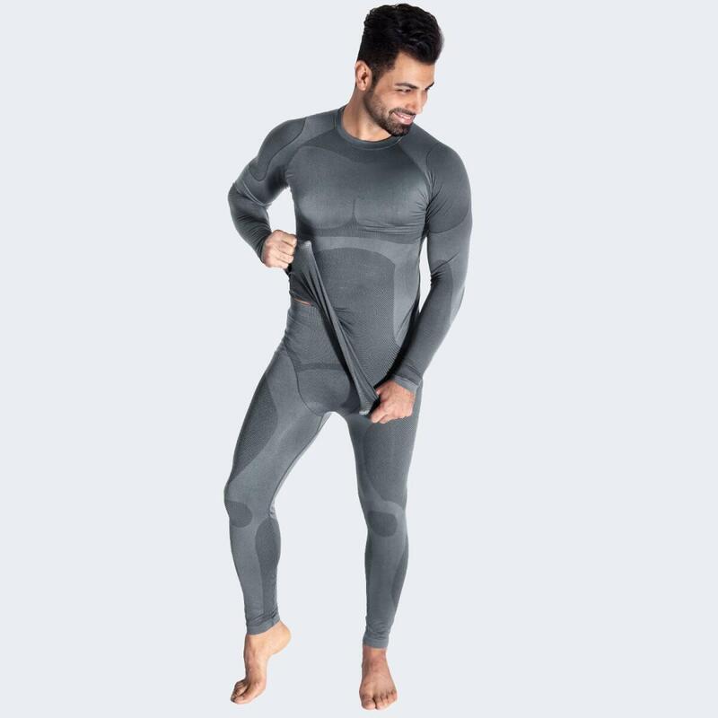 Set sous-vêtements thermiques et fonctionnels | Hommes | Seamless | Gris