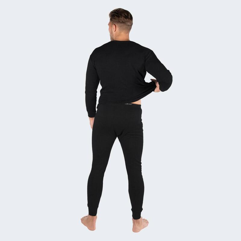 Thermoset Heren van 2 | Shirt + broek | Binnen fleece | Zwart