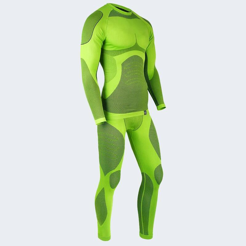 Set sous-vêtements thermiques et fonctionnels | Hommes | Seamless | Lime