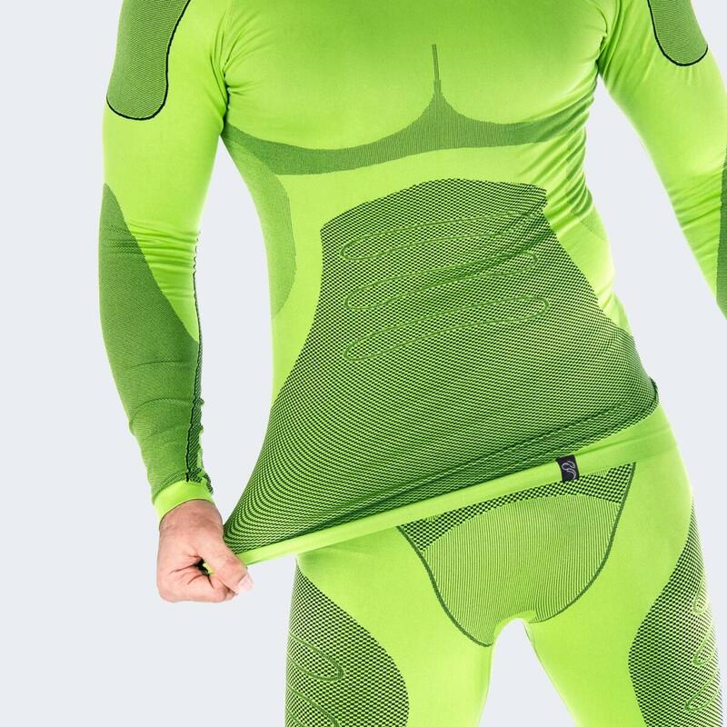 Set sous-vêtements thermiques et fonctionnels | Hommes | Seamless | Lime