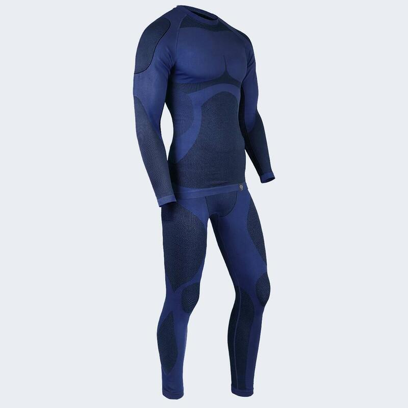 Heren Thermoshirt | 'Python' | Seamless | Marineblauw