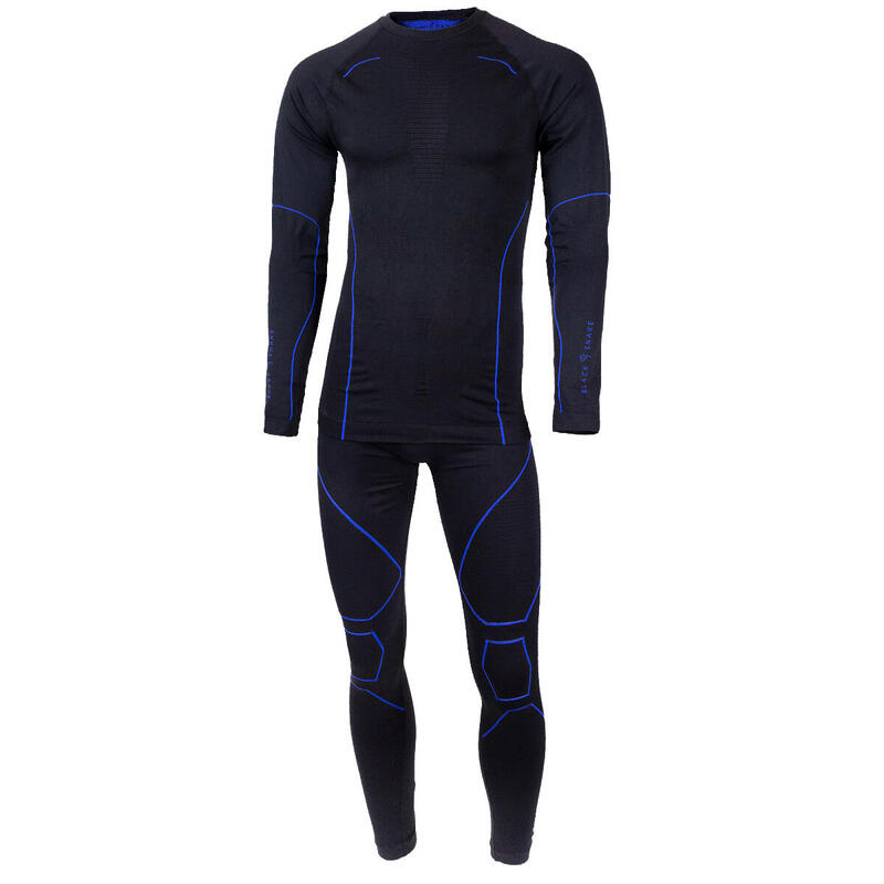 Conjunto de roupa interior funcional para homem | Seamless | Preto/Azul