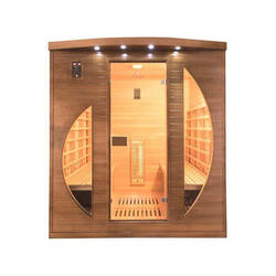 Sauna infrarouge pour 4 personnes - bois de qualité - éclairage LED