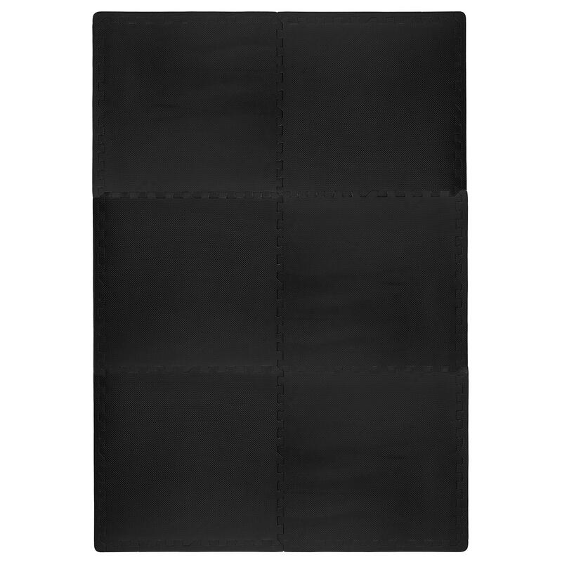 Fitness Puzzle Mat - Tapis de sol - 6 pièces - 180 x 120 cm - Noir