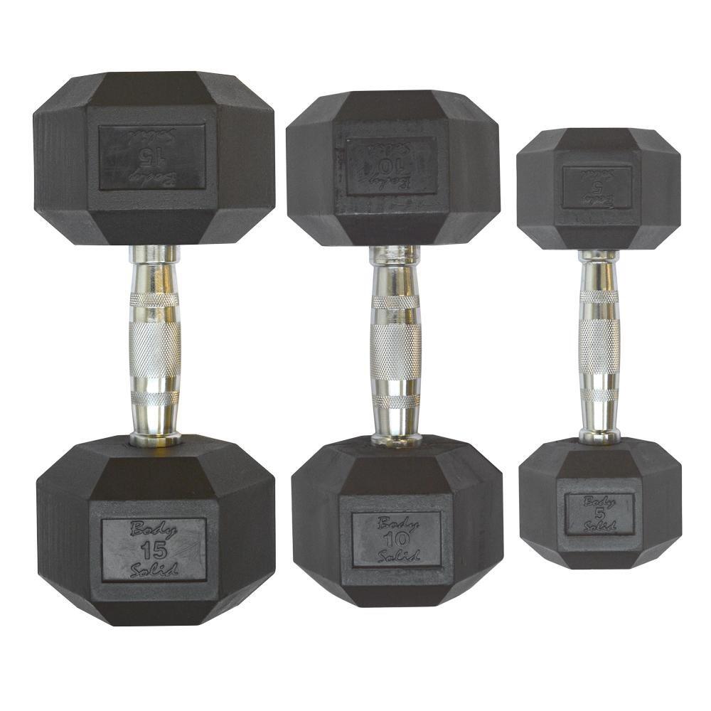 Body-Solid HEXRU Manubri in gomma Peso: 27,5 kg 4/5