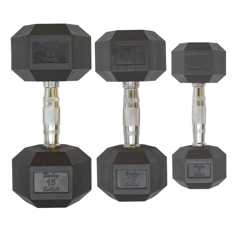 Body-Solid HEXRU Rubber Dumbbells Gewicht: 27,5kg