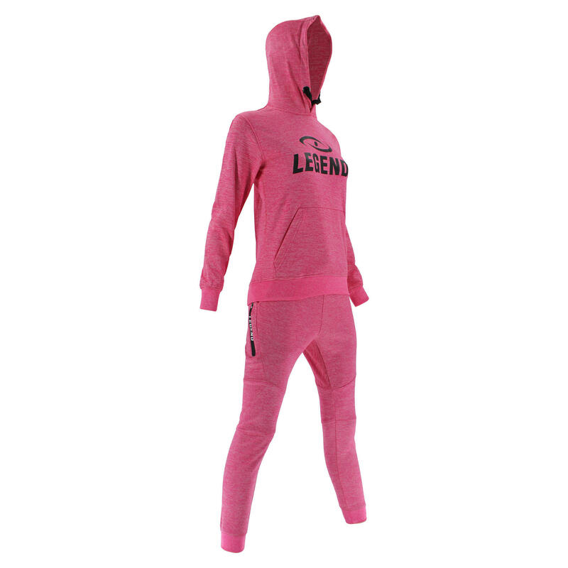 Joggingpak met Hoodie Meisjes/Dames Roze SlimFit Polyester Fitness en Hardlopen