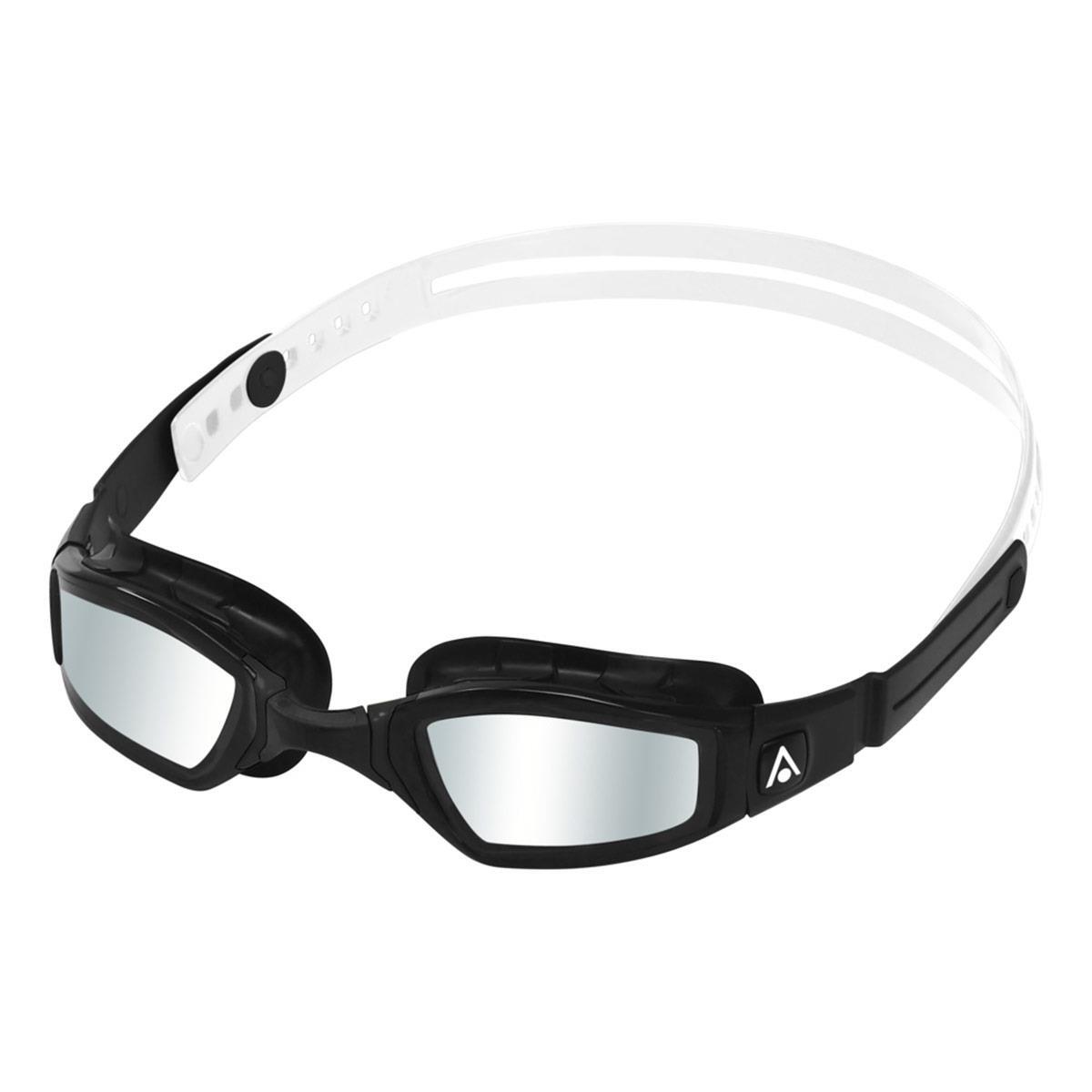 AQUA SPHERE Aqua Sphere Ninja Silver Titanium Mirrored Goggles - Black/ White