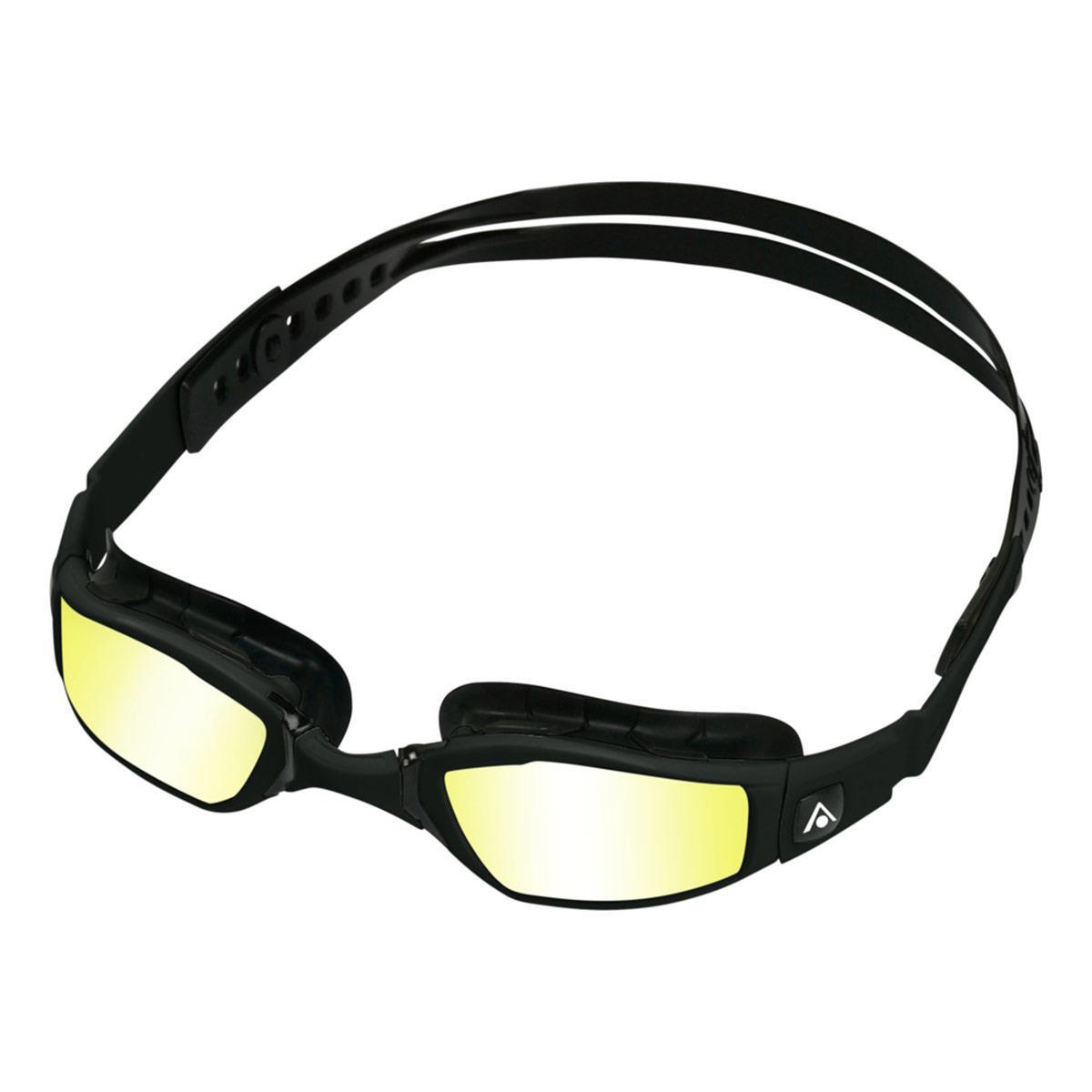 AQUA SPHERE Aqua Sphere Ninja Yellow Titanium Mirrored Goggles - Black