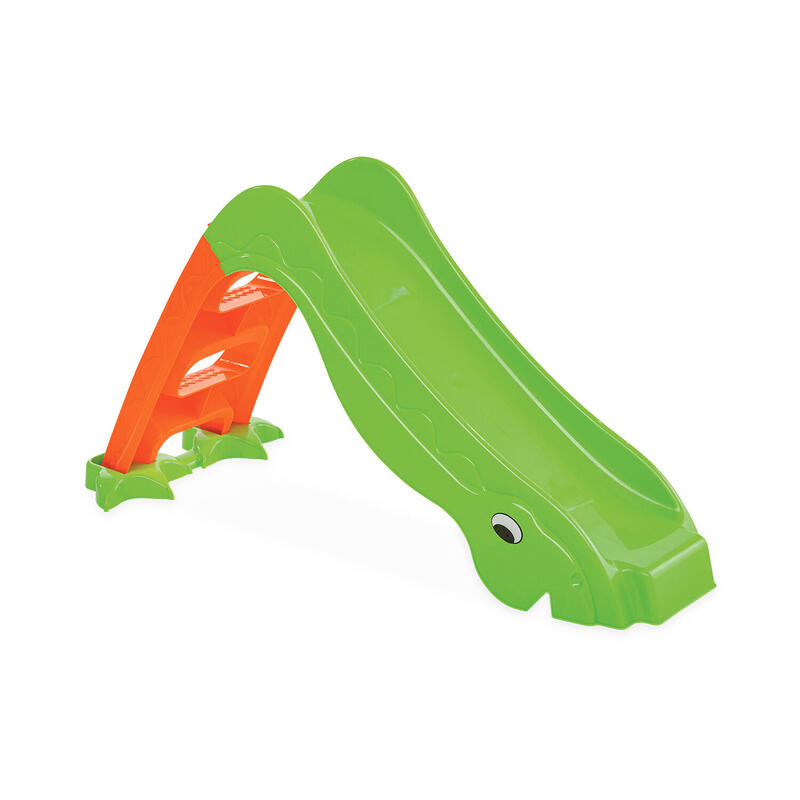 Petit toboggan pour enfant, vert et orange 133cm