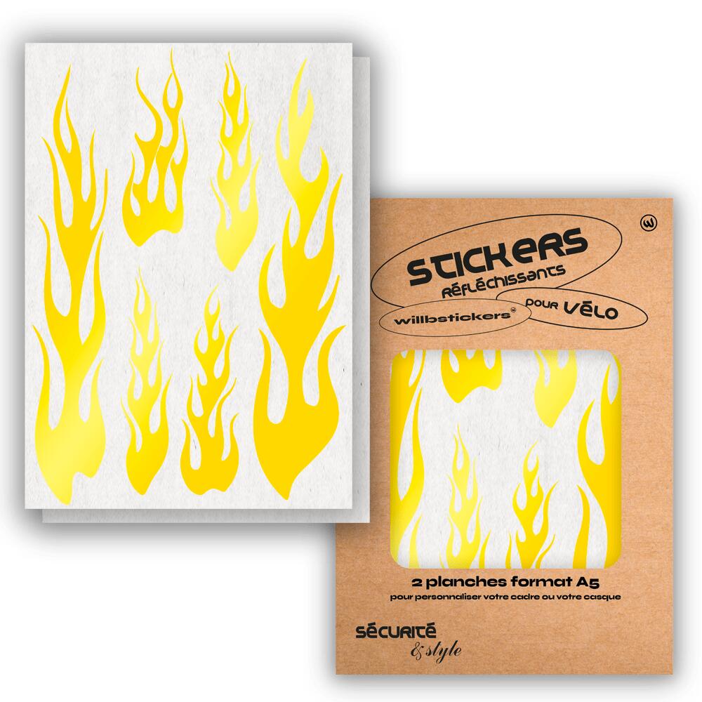 Reflective sticker sheets format A5 Flame