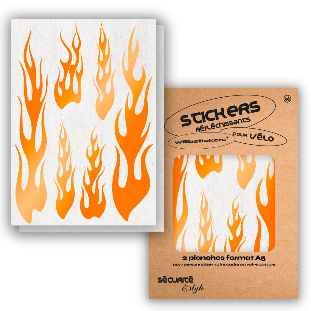 Reflective sticker sheets format A5 Flame