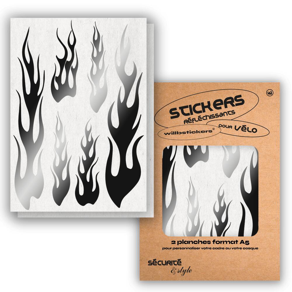 Reflective sticker sheets format A5 Flame