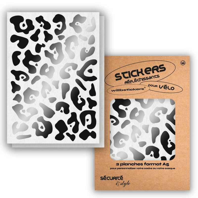 Reflektierende Stickerbögen im A5-Format Leopard