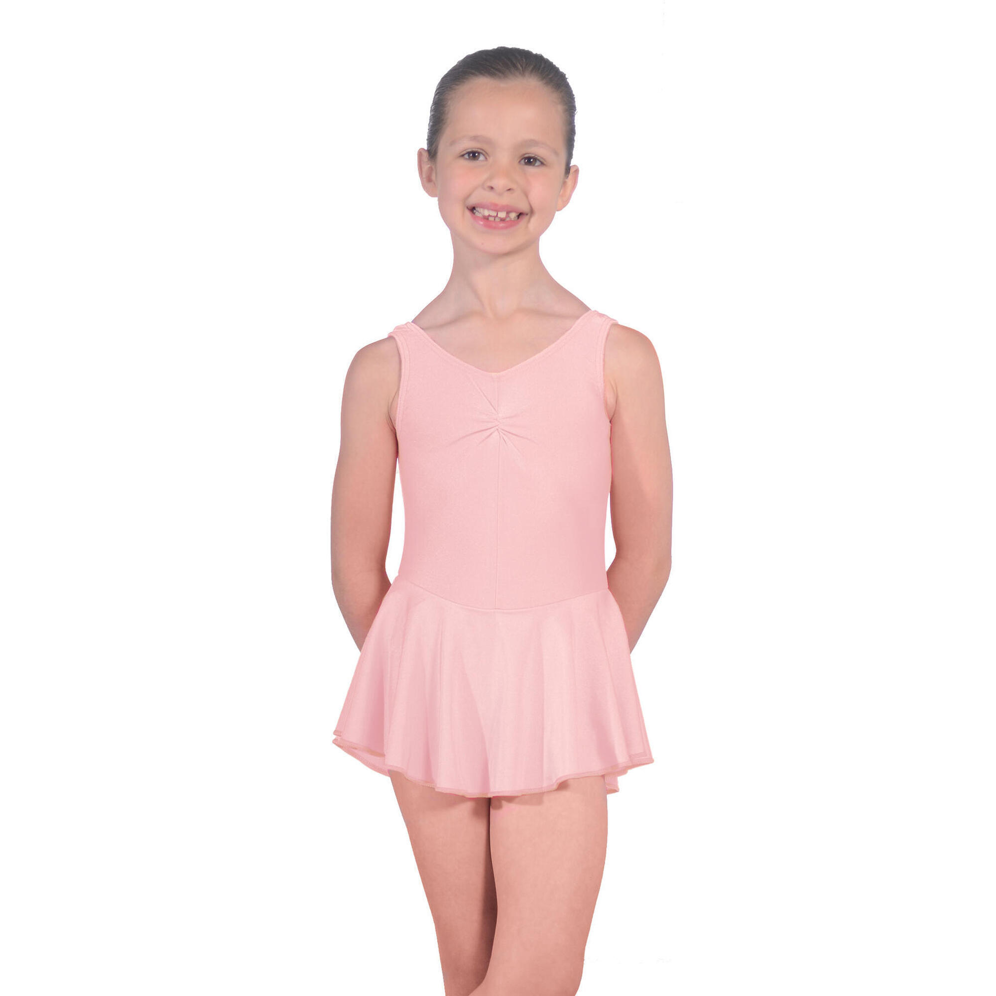 ROCH VALLEY Roch Valley Sleeveless ISTD Junior Lycra Leotard With Skirt Pale Pink