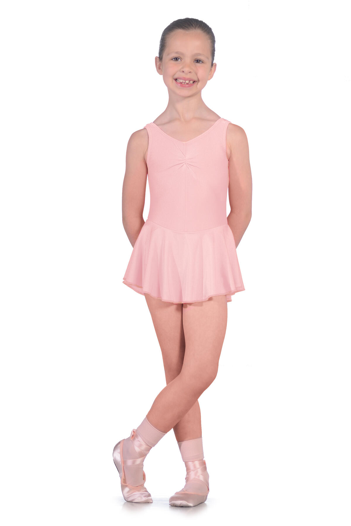 Roch Valley Sleeveless ISTD Junior Lycra Leotard With Skirt Pale Pink ROCH  VALLEY