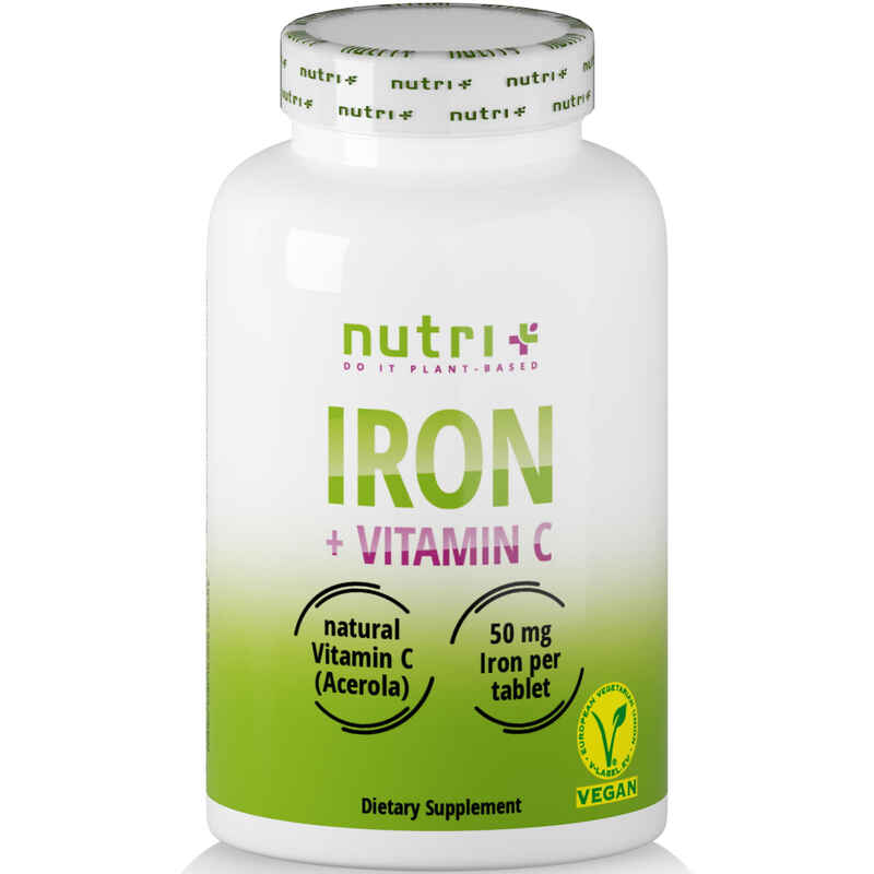 Eisen + Vitamin C - mit 50mg Eisen und 40mg natürlichem Vitamin C pro Tablette