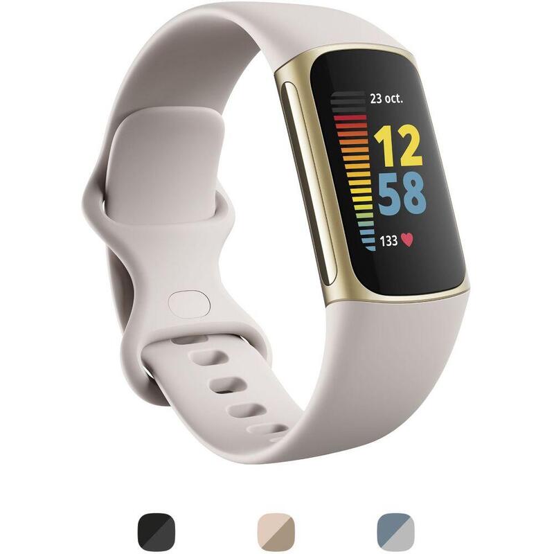 Pulsera de Actividad FITBIT Charge 5 - Lunar White/Soft Gold Stainless Steel