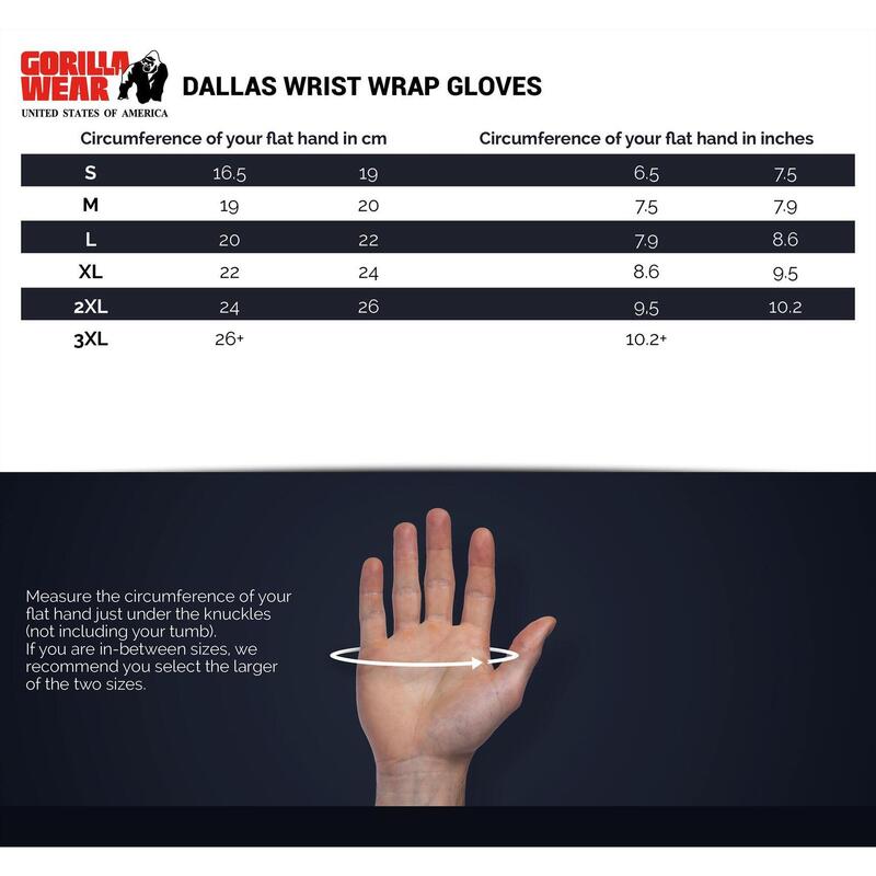 Dallas Wrist Wraps Gloves - Black/Red Stitched