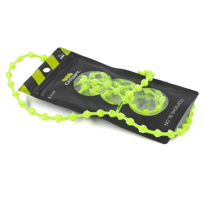 Caterpy Unisex No Tie Run Shoelaces (Reflective) - Electric Yellow