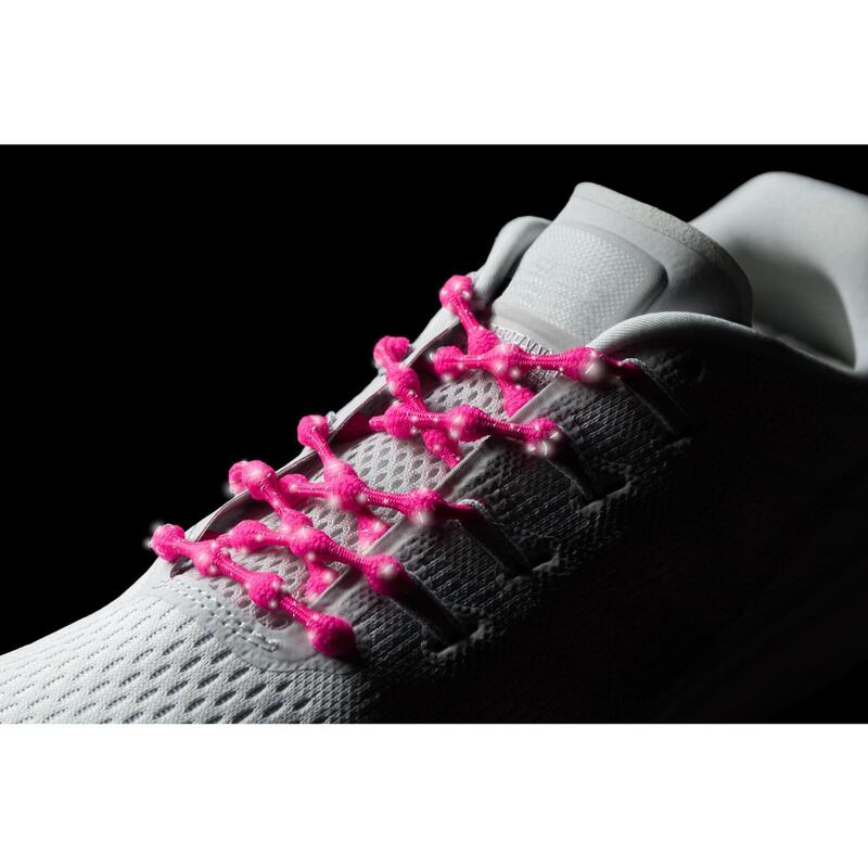 Caterpy Unisex No Tie Run Shoelaces (Reflective) - Flamingo Pink