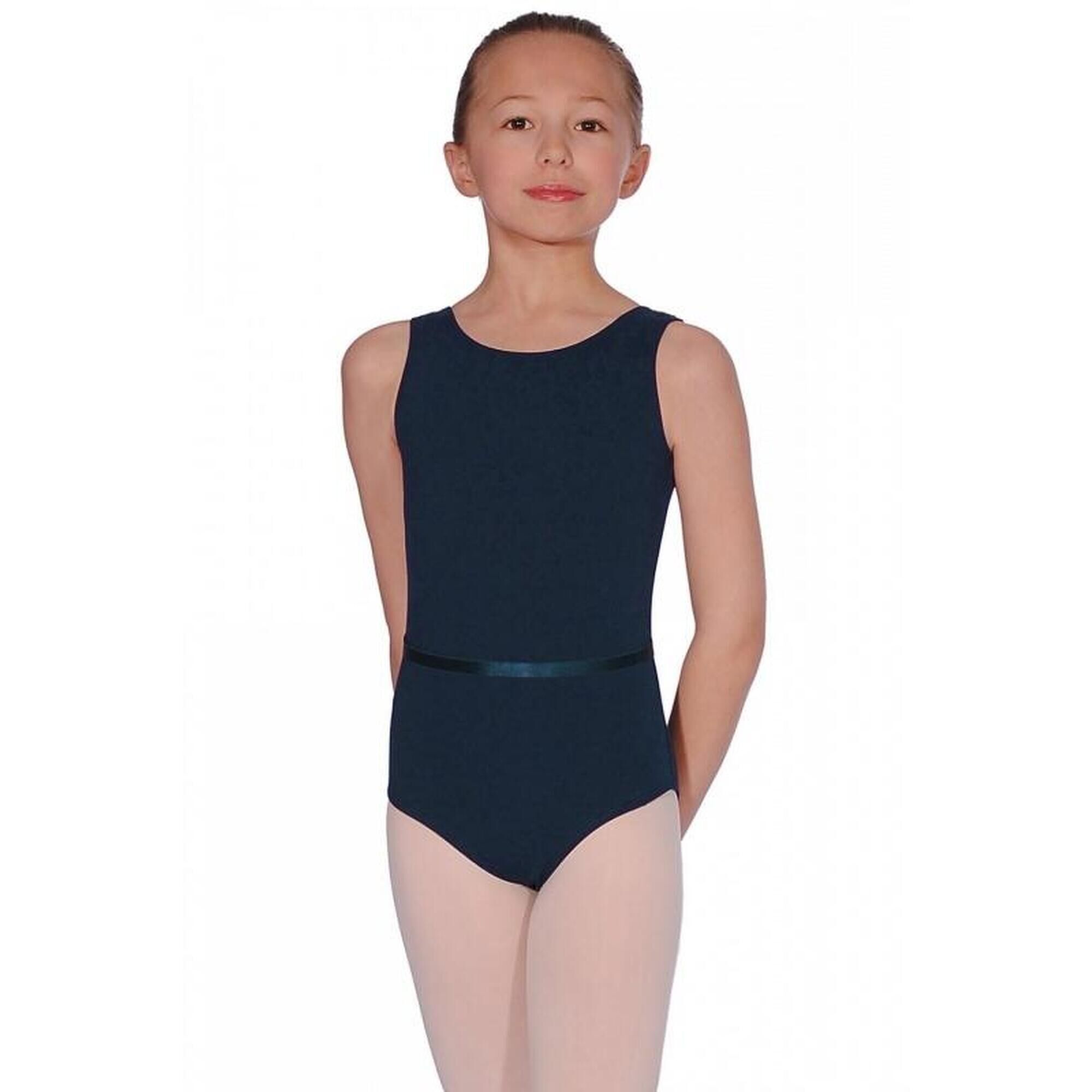 ROCH VALLEY Roch Valley June Sleeveless Cotton Exam Leotard with Belt Navy