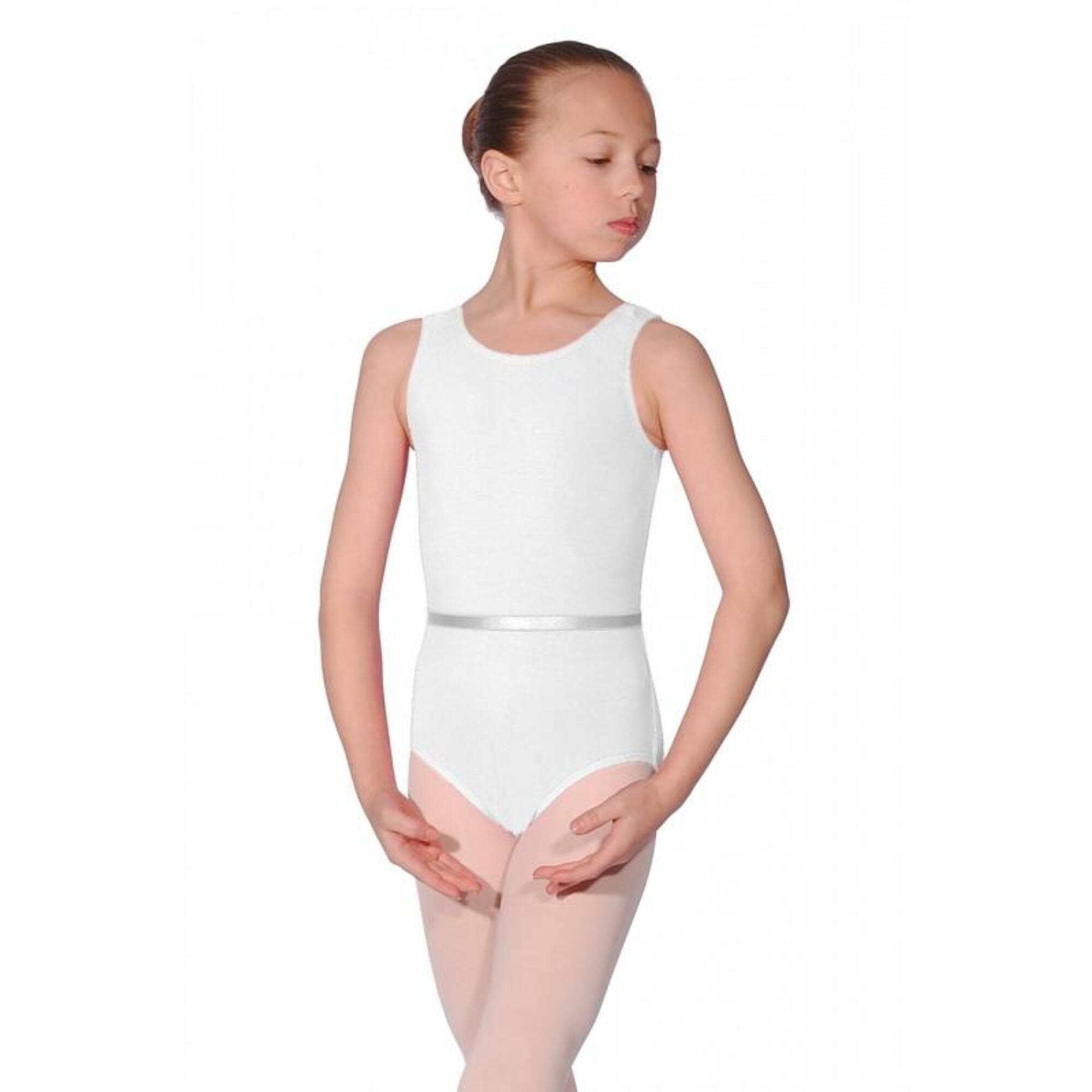 ROCH VALLEY Roch Valley June Sleeveless Cotton Exam Leotard with Belt White