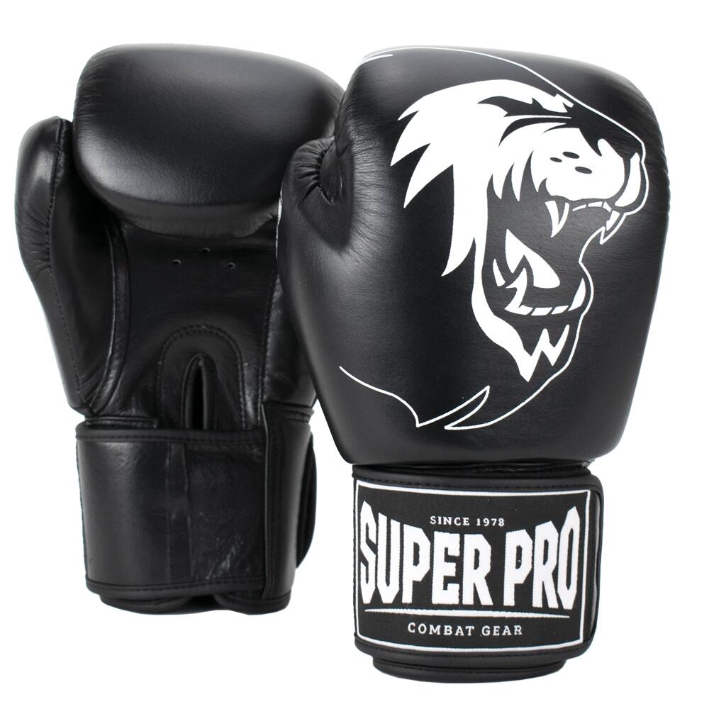 Warrior SE Leather (Kick) Boxing Gloves - Black/White