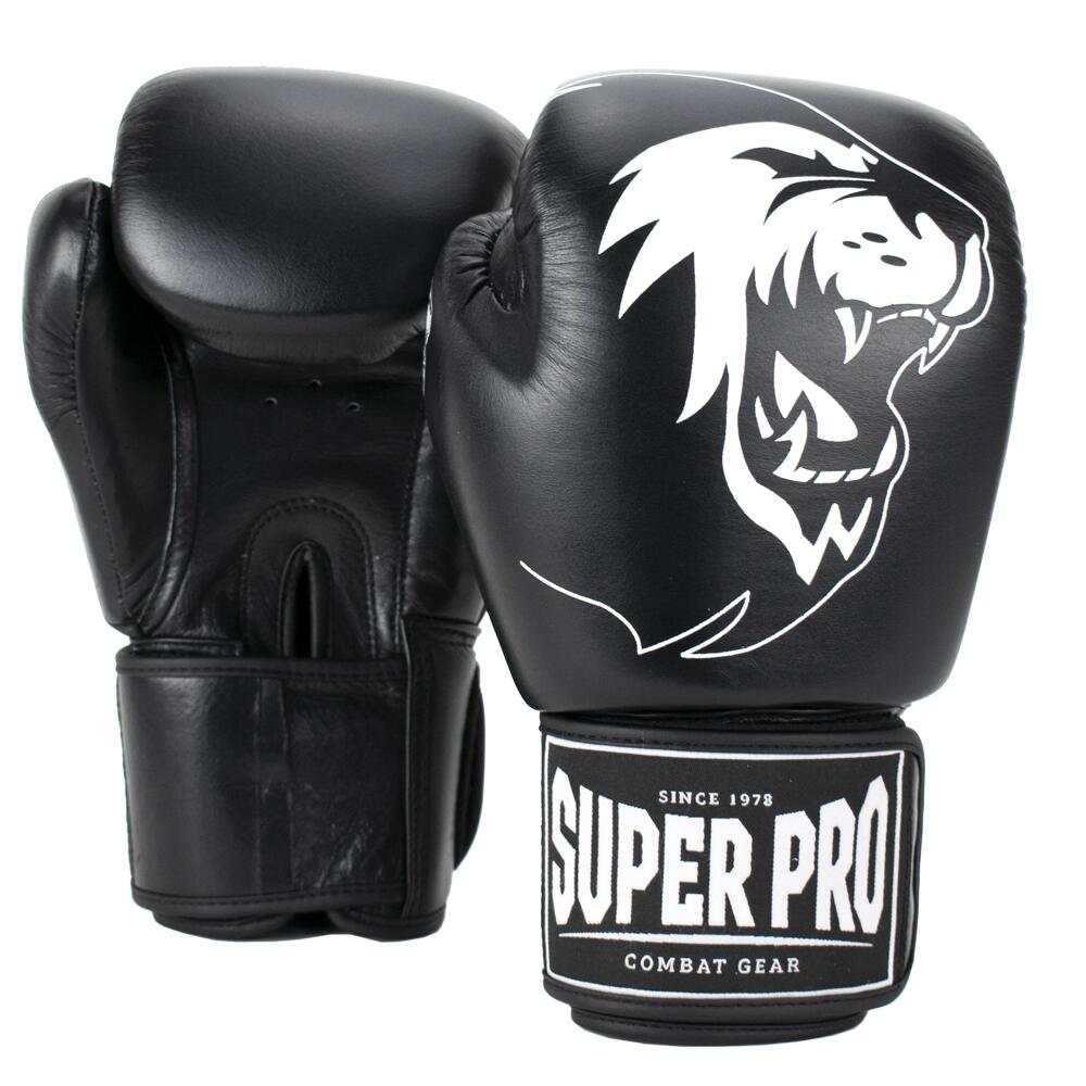 Super Pro Boxing Glove " Warrior ", 6 oz, Black-White